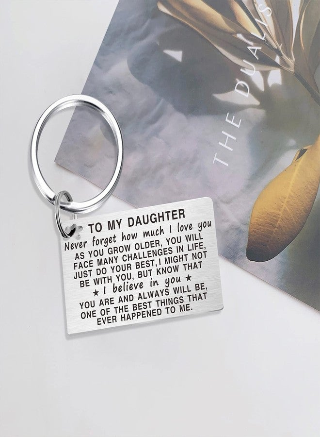 TANWIH Gifts for Daughter - Metal Engraved Daughter Keychain - Daughters Birthday Graduation Keychain Gifts from Mom Dad - Image 3